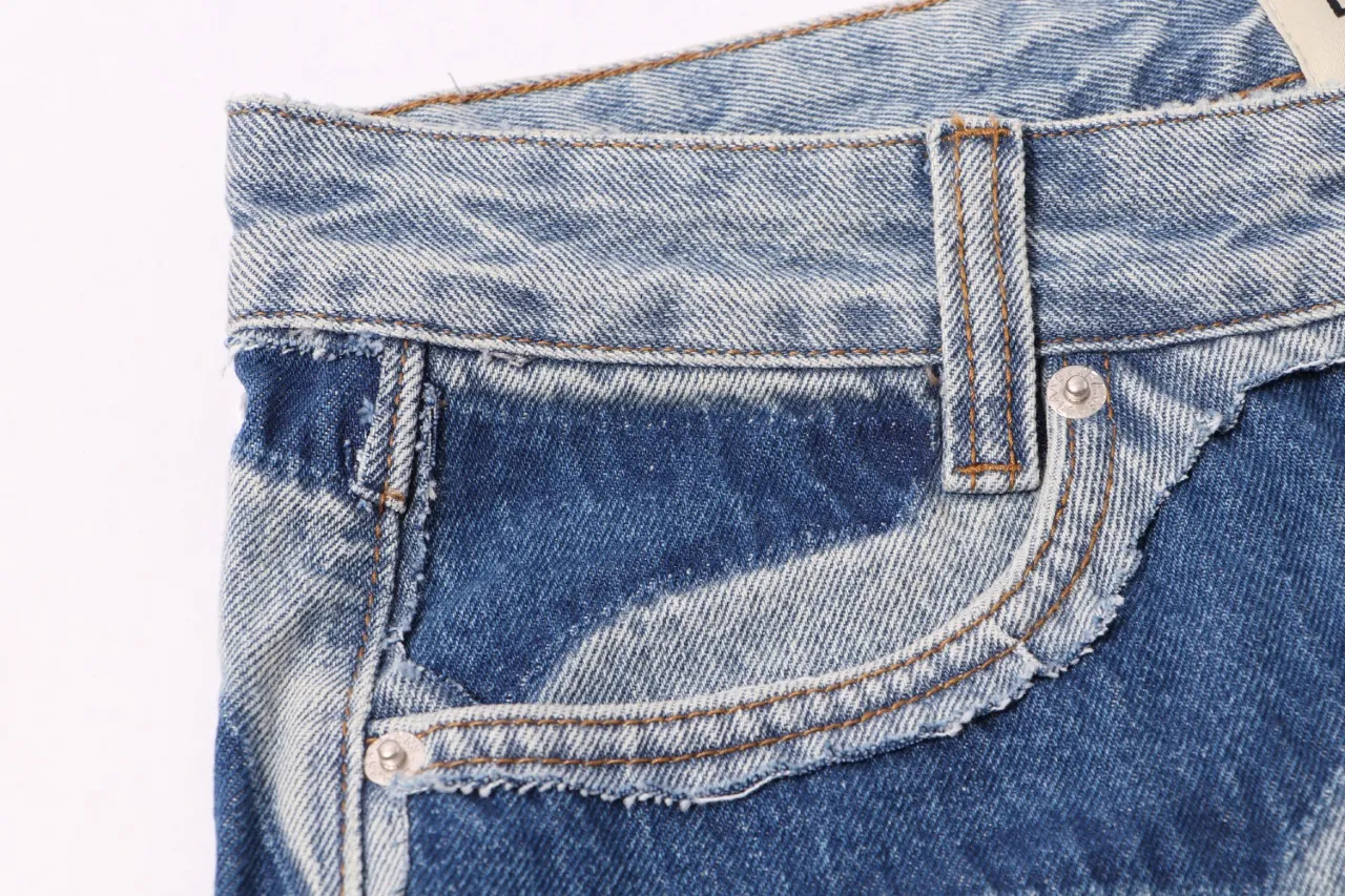 665#Gallery Dept new style washed blue heavy-duty splicing bootcut jeans American high street casual trousers washed blue S~XL p300